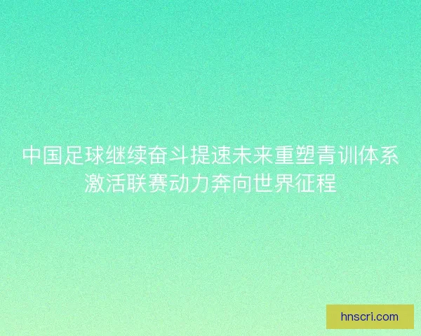 中国足球继续奋斗提速未来重塑青训体系激活联赛动力奔向世界征程