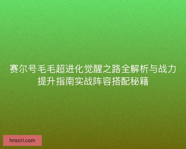 赛尔号毛毛超进化觉醒之路全解析与战力提升指南实战阵容搭配秘籍