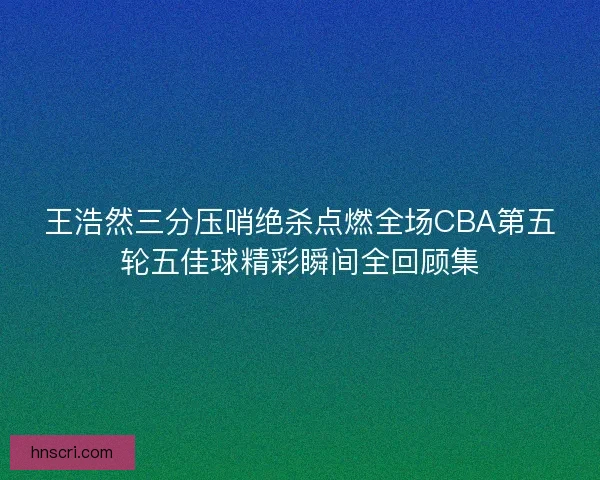 王浩然三分压哨绝杀点燃全场CBA第五轮五佳球精彩瞬间全回顾集